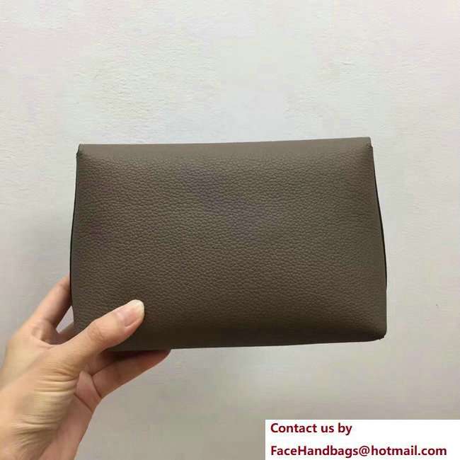 Mulberry Small Grain Leather Darley Cosmetic Pouch Clutch Bag Camel 2018