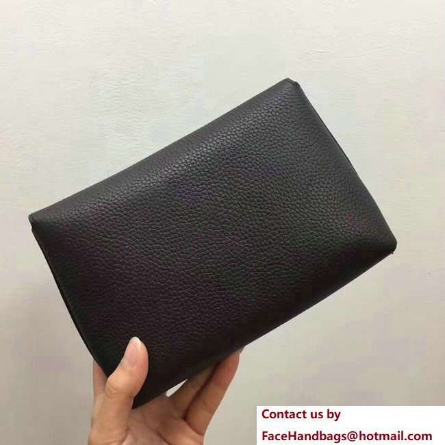 Mulberry Small Grain Leather Darley Cosmetic Pouch Clutch Bag Coffee 2018