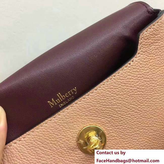 Mulberry Small Grain Leather Darley Cosmetic Pouch Clutch Bag Nude 2018