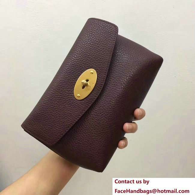 Mulberry Small Grain Leather Darley Cosmetic Pouch Clutch Bag Oxblood 2018