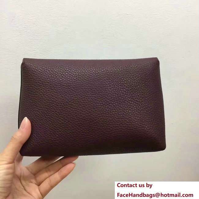 Mulberry Small Grain Leather Darley Cosmetic Pouch Clutch Bag Oxblood 2018