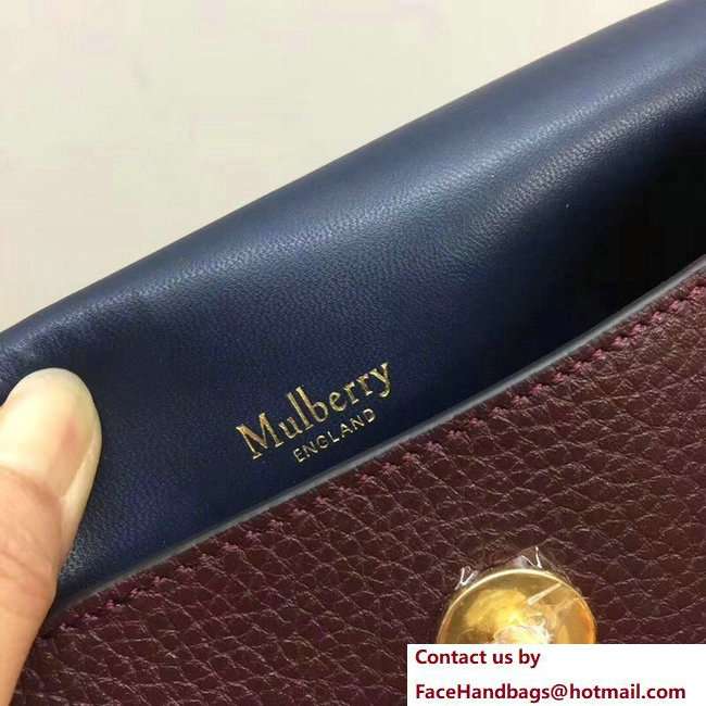 Mulberry Small Grain Leather Darley Cosmetic Pouch Clutch Bag Oxblood 2018