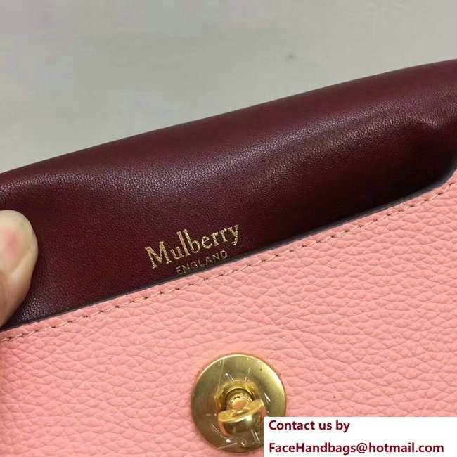 Mulberry Small Grain Leather Darley Cosmetic Pouch Clutch Bag Pink 2018