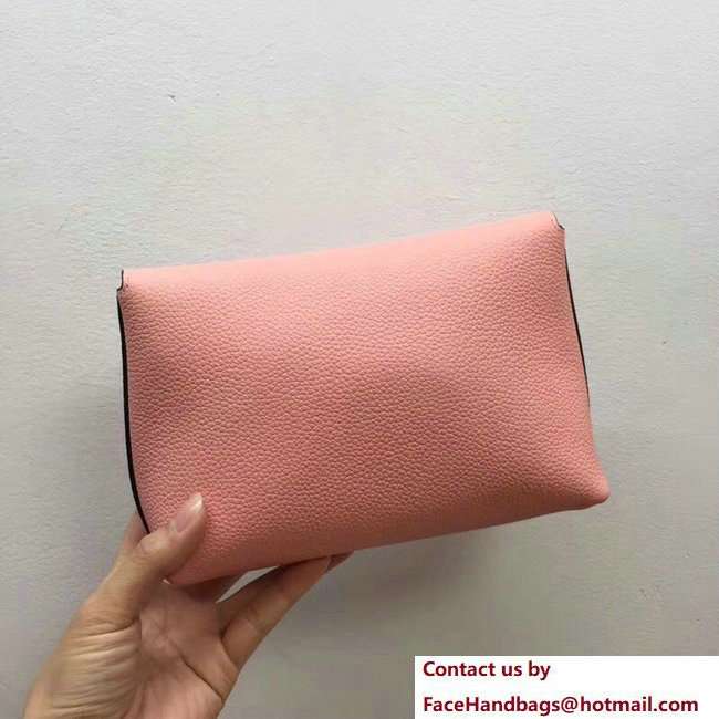 Mulberry Small Grain Leather Darley Cosmetic Pouch Clutch Bag Pink 2018