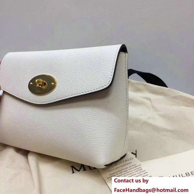 Mulberry Small Grain Leather Darley Cosmetic Pouch Clutch Bag White 2018