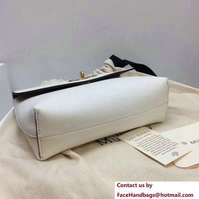 Mulberry Small Grain Leather Darley Cosmetic Pouch Clutch Bag White 2018