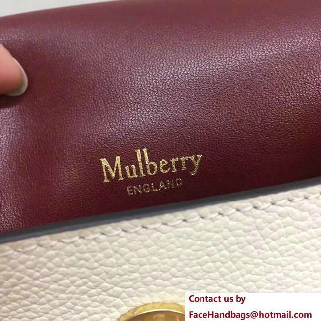 Mulberry Small Grain Leather Darley Cosmetic Pouch Clutch Bag White 2018