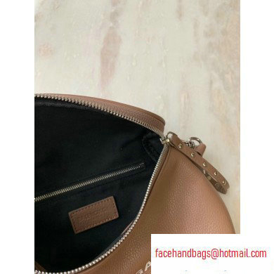 Balenciaga Logo Crossbody Bag with Canvas Strap Camel