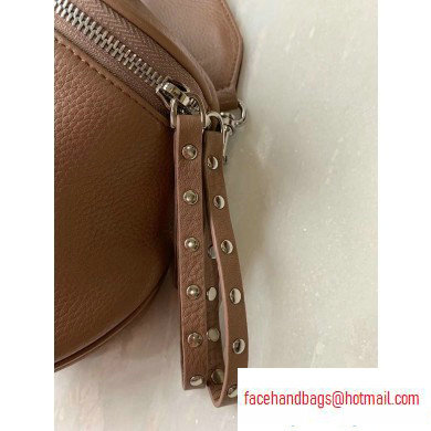 Balenciaga Logo Crossbody Bag with Canvas Strap Camel