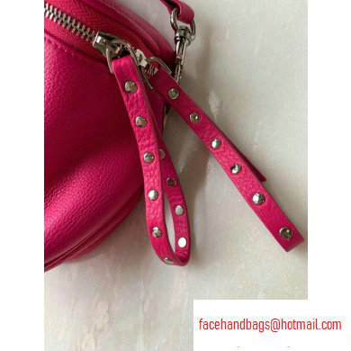 Balenciaga Logo Crossbody Bag with Canvas Strap Fuchsia