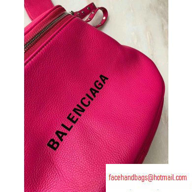 Balenciaga Logo Crossbody Bag with Canvas Strap Fuchsia