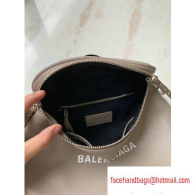 Balenciaga Logo Crossbody Bag with Canvas Strap Light Gray