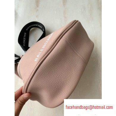 Balenciaga Logo Crossbody Bag with Canvas Strap Light Pink