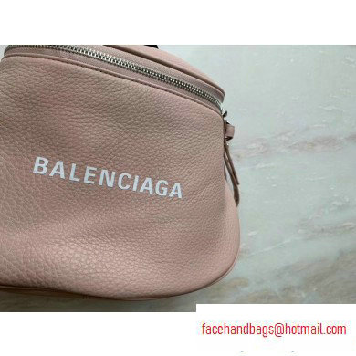 Balenciaga Logo Crossbody Bag with Canvas Strap Light Pink