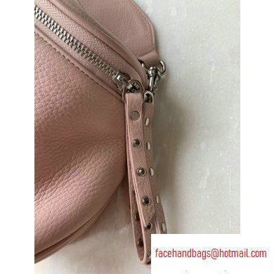 Balenciaga Logo Crossbody Bag with Canvas Strap Light Pink