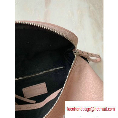 Balenciaga Logo Crossbody Bag with Canvas Strap Light Pink