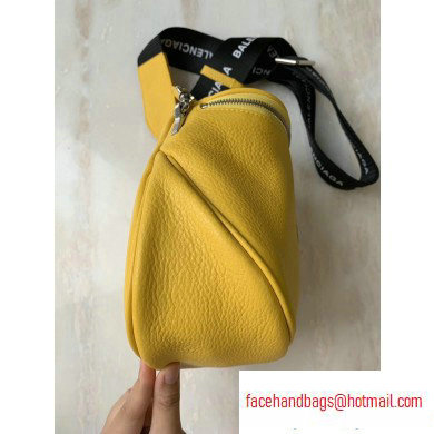 Balenciaga Logo Crossbody Bag with Canvas Strap Yellow