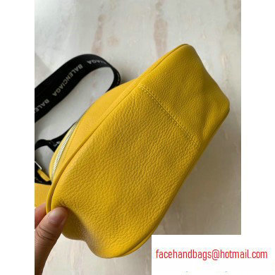 Balenciaga Logo Crossbody Bag with Canvas Strap Yellow