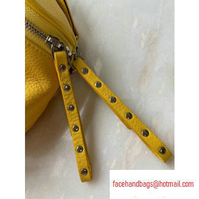 Balenciaga Logo Crossbody Bag with Canvas Strap Yellow