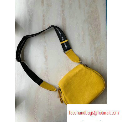 Balenciaga Logo Crossbody Bag with Canvas Strap Yellow