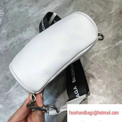 Balenciaga Logo Leather Shoulder Chest Bag White