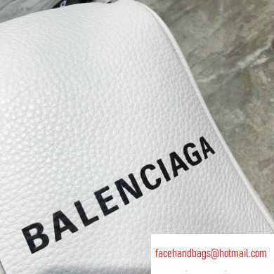 Balenciaga Logo Leather Shoulder Chest Bag White