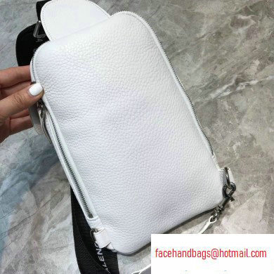 Balenciaga Logo Leather Shoulder Chest Bag White