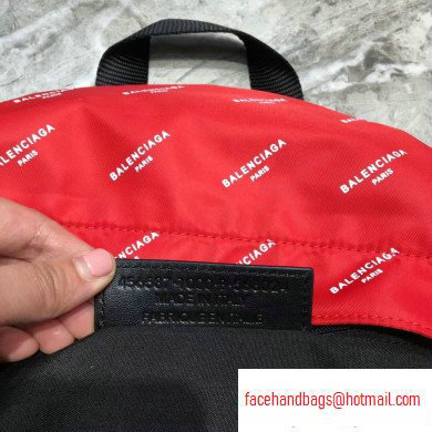 Balenciaga Nylon Explorer Large Backpack Bag All Over Logo Red