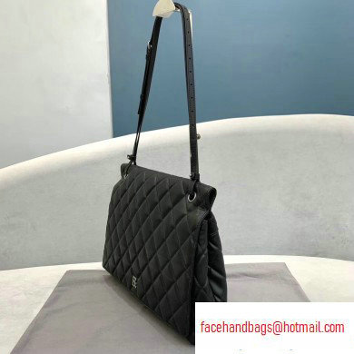 Balenciaga Quilting B. Shoulder Bag in Nappa Calfskin Black