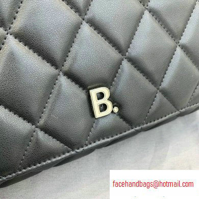 Balenciaga Quilting B. Shoulder Bag in Nappa Calfskin Black