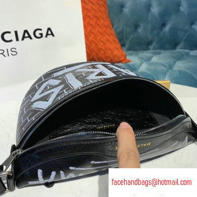 Balenciaga Souvenirs XXS Belt Pack Bag Graffiti Paris Black/White