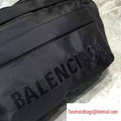 Balenciaga Wheel Logo Nylon Belt Pack Bag Black