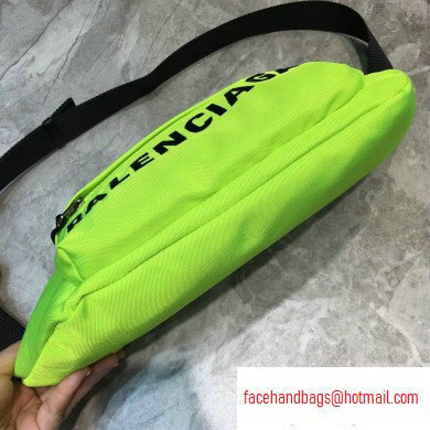 Balenciaga Wheel Logo Nylon Belt Pack Bag Fluo Green