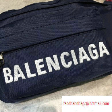 Balenciaga Wheel Logo Nylon Belt Pack Bag Navy Blue