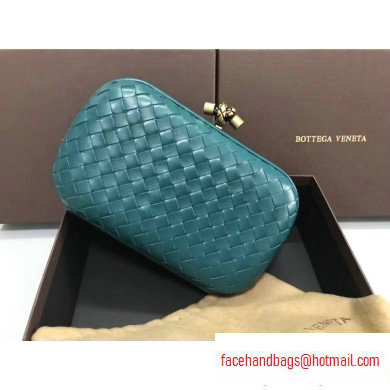 Bottega Veneta Intrecciato Bronze Chain Knot Clutch Bag Green