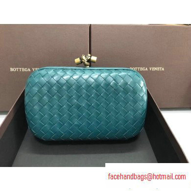 Bottega Veneta Intrecciato Bronze Chain Knot Clutch Bag Green