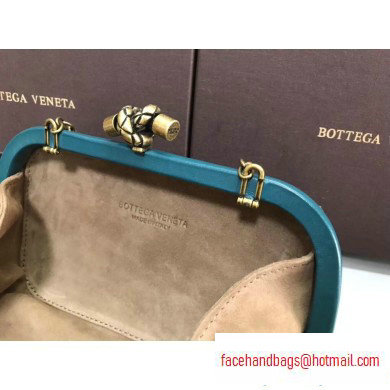 Bottega Veneta Intrecciato Bronze Chain Knot Clutch Bag Green