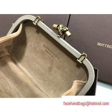 Bottega Veneta Intrecciato Bronze Chain Knot Clutch Bag Green