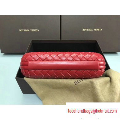 Bottega Veneta Intrecciato Bronze Chain Knot Clutch Bag Red