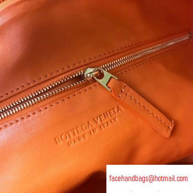 Bottega Veneta Knotted Handle Medium BV Jodie Hobo Bag in Woven Leather Orange 2020