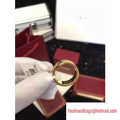 Cartier aurous gold love ring with diamonds