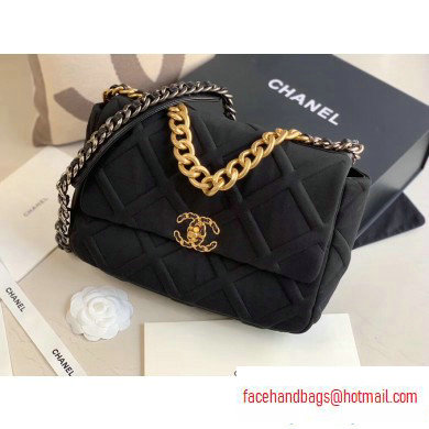 Chanel 19 Large Jersey Flap Bag AS1161 Black 2020