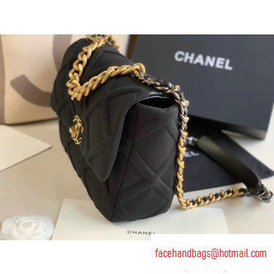 Chanel 19 Large Jersey Flap Bag AS1161 Black 2020