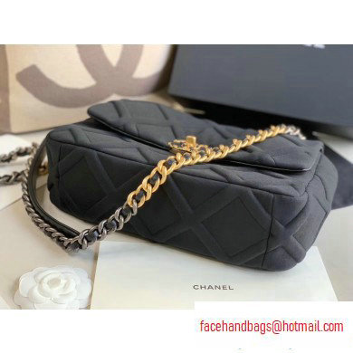 Chanel 19 Large Jersey Flap Bag AS1161 Black 2020