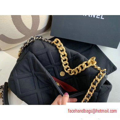 Chanel 19 Large Jersey Flap Bag AS1161 Black 2020