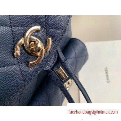 Chanel Caviar Leather Vintage Duma Backpack Bag AS1371 Navy Blue 2020