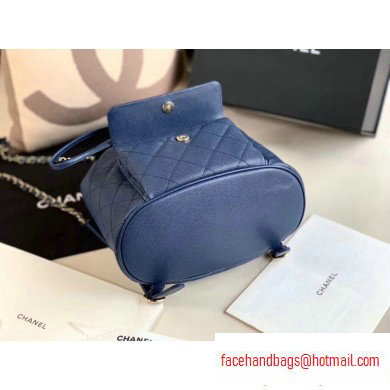 Chanel Caviar Leather Vintage Duma Backpack Bag AS1371 Navy Blue 2020