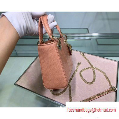 Lady Dior Mini Bag with Chain in Python Nude Pink