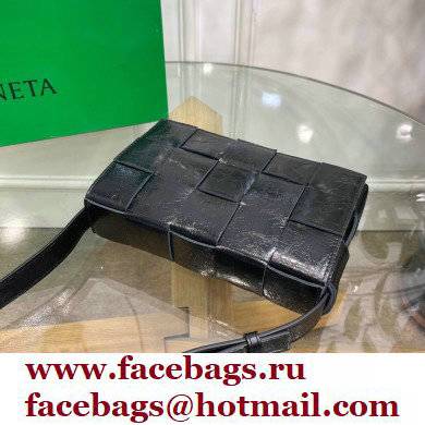 Bottega Veneta Intreccio Cassette Cross-body Bag Textured Leather Black 2021