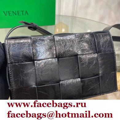 Bottega Veneta Intreccio Cassette Cross-body Bag Textured Leather Black 2021